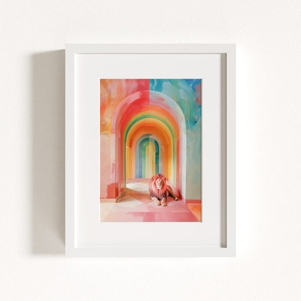 Rainbow Room Lion Art Print