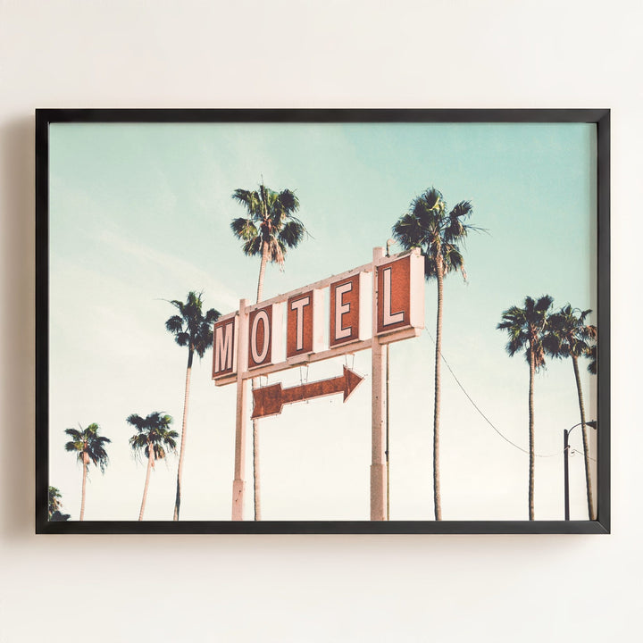 Retro Motel and Palms - horizontal wall art