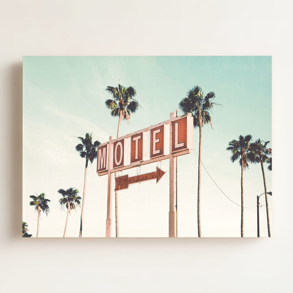 Retro Motel and Palms - horizontal wall art