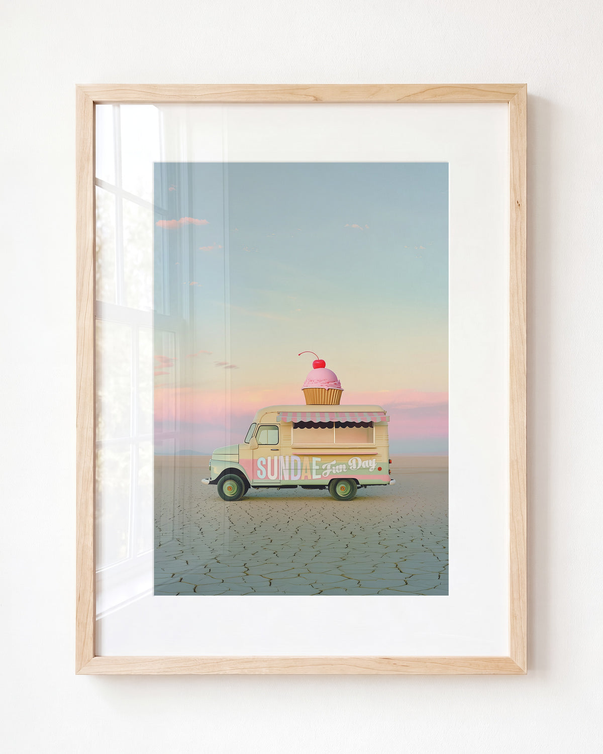 Sundae Fun Day Food Truck Art — Framed