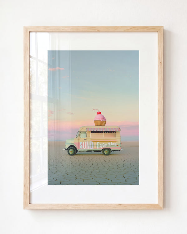 Sundae Fun Day Food Truck Art — Framed