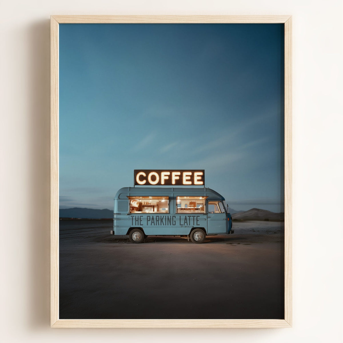 The Parking Latte Food Truck Art — Framed