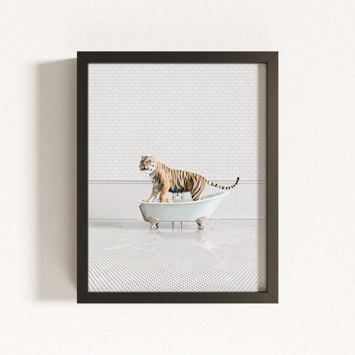 Tiger in Blue Bathtub