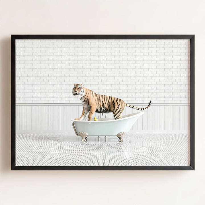 Tiger in Blue Bathtub
