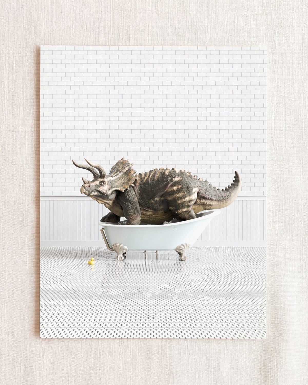 Triceratops in Blue Bathtub