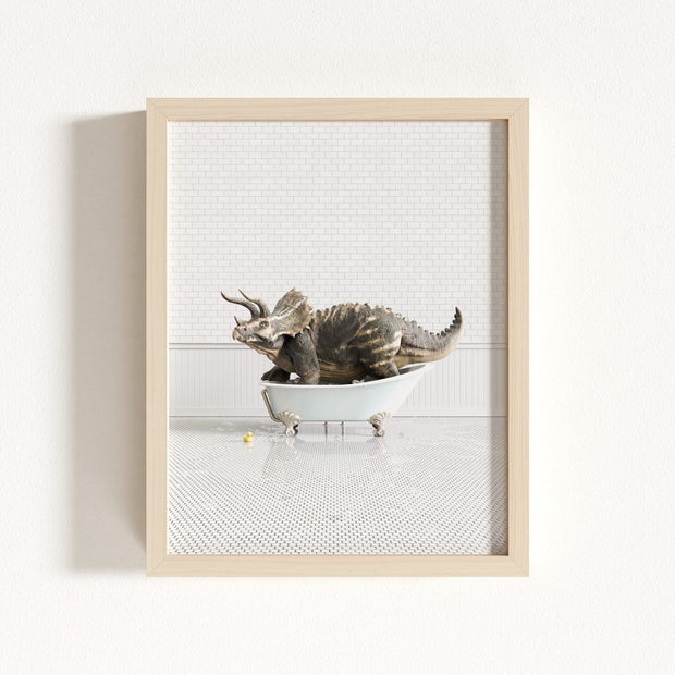Triceratops in Blue Bathtub