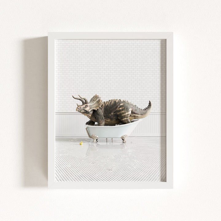 Triceratops in Blue Bathtub