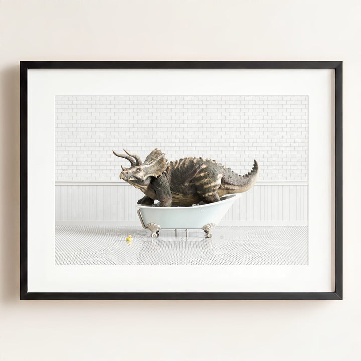 Triceratops in Blue Bathtub