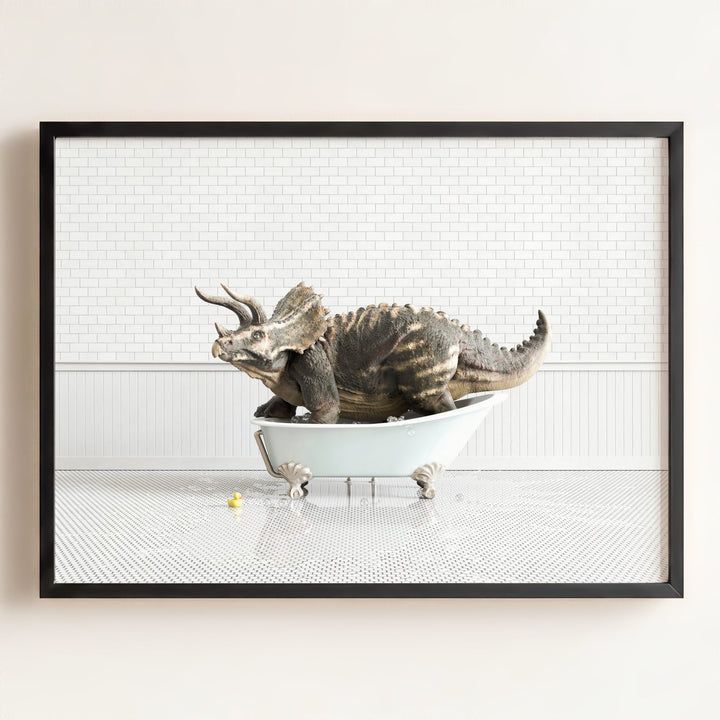 Triceratops in Blue Bathtub
