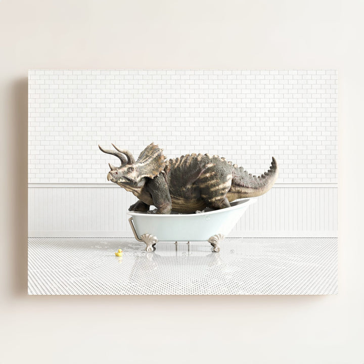 Triceratops in Blue Bathtub