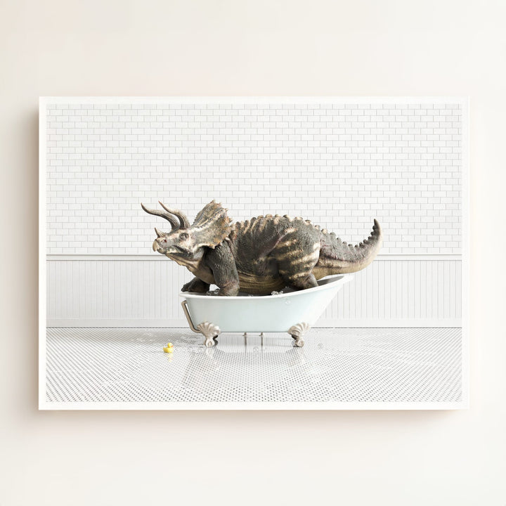 Triceratops in Blue Bathtub