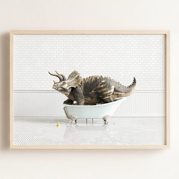Triceratops in Blue Bathtub