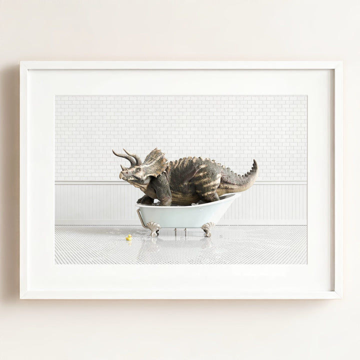 Triceratops in Blue Bathtub