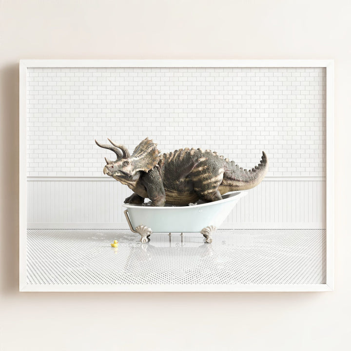 Triceratops in Blue Bathtub