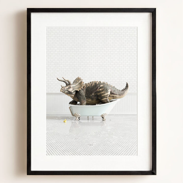 Triceratops in Blue Bathtub