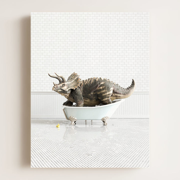 Triceratops in Blue Bathtub