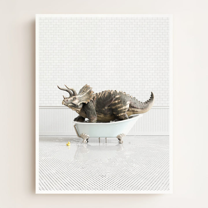 Triceratops in Blue Bathtub