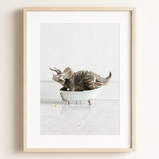 Triceratops in Blue Bathtub