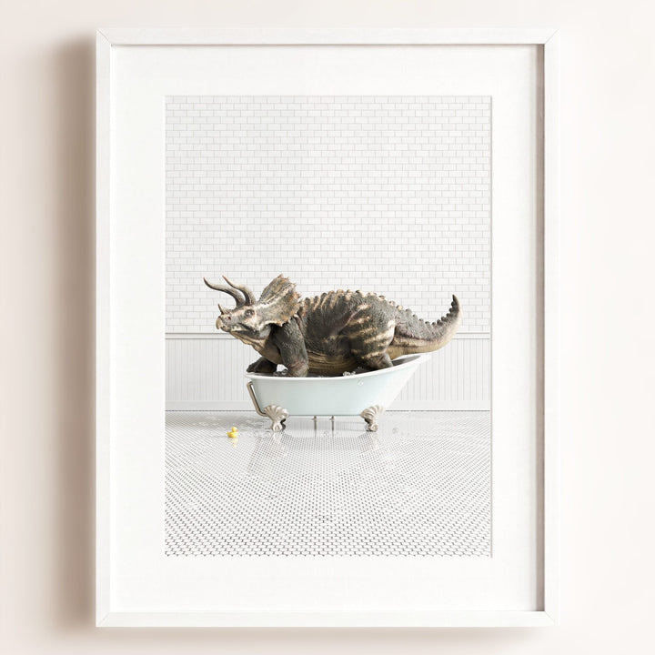 Triceratops in Blue Bathtub