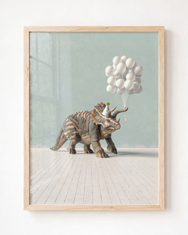 Triceratops Party Animal – Framed