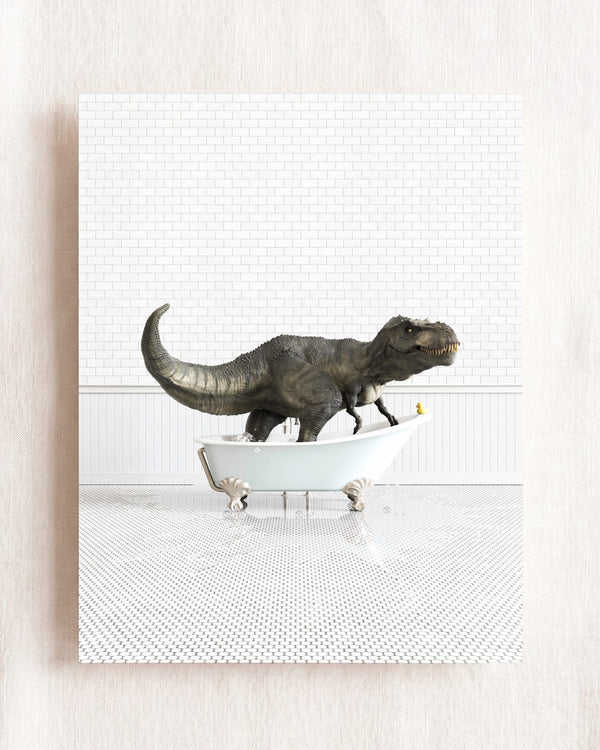 Tyrannosaurus Rex in Blue Bathtub