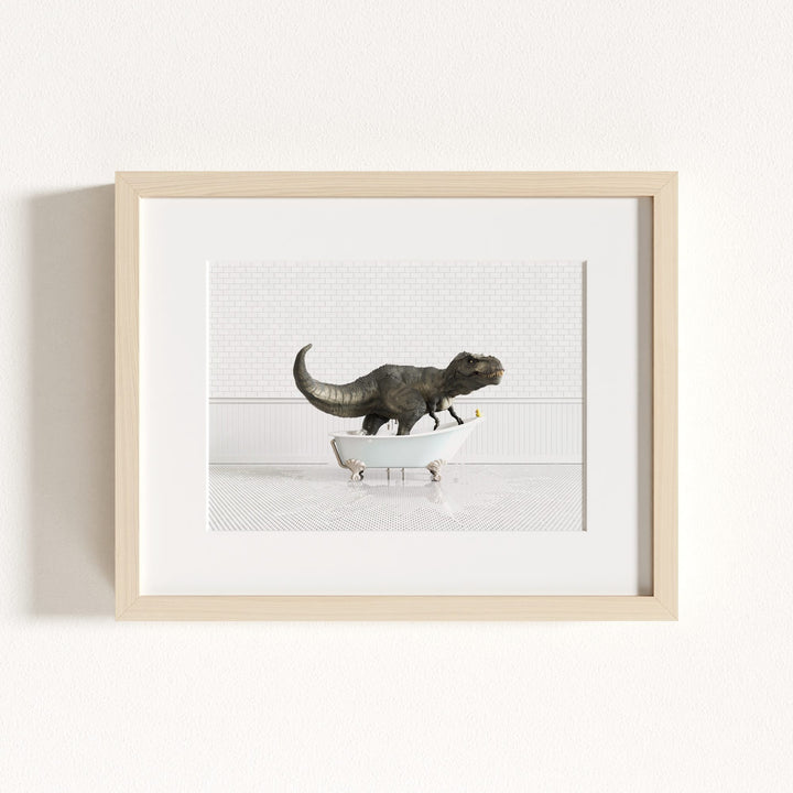 Tyrannosaurus Rex in Blue Bathtub