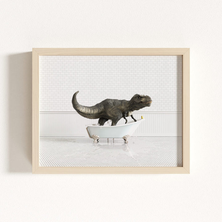 Tyrannosaurus Rex in Blue Bathtub