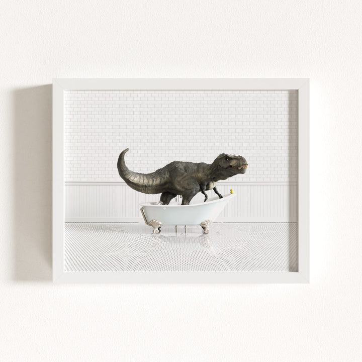 Tyrannosaurus Rex in Blue Bathtub