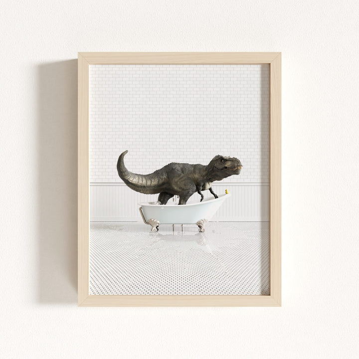 Tyrannosaurus Rex in Blue Bathtub