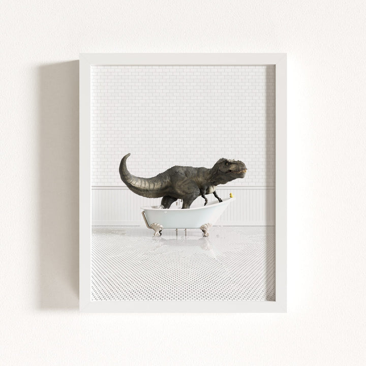 Tyrannosaurus Rex in Blue Bathtub