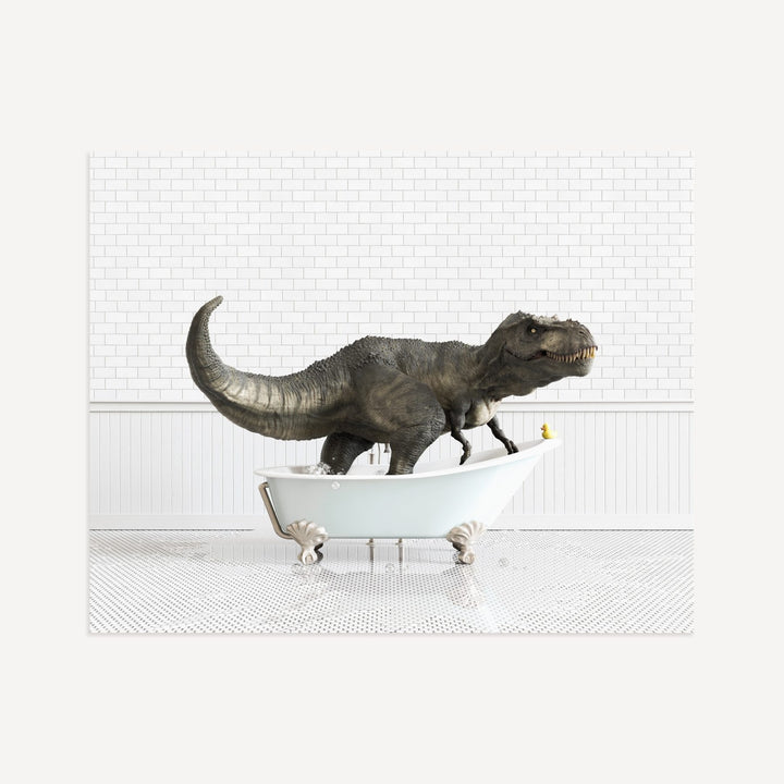 Tyrannosaurus Rex in Blue Bathtub