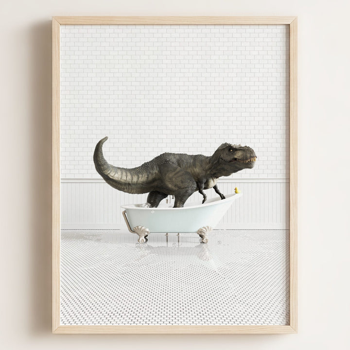 Tyrannosaurus Rex in Blue Bathtub