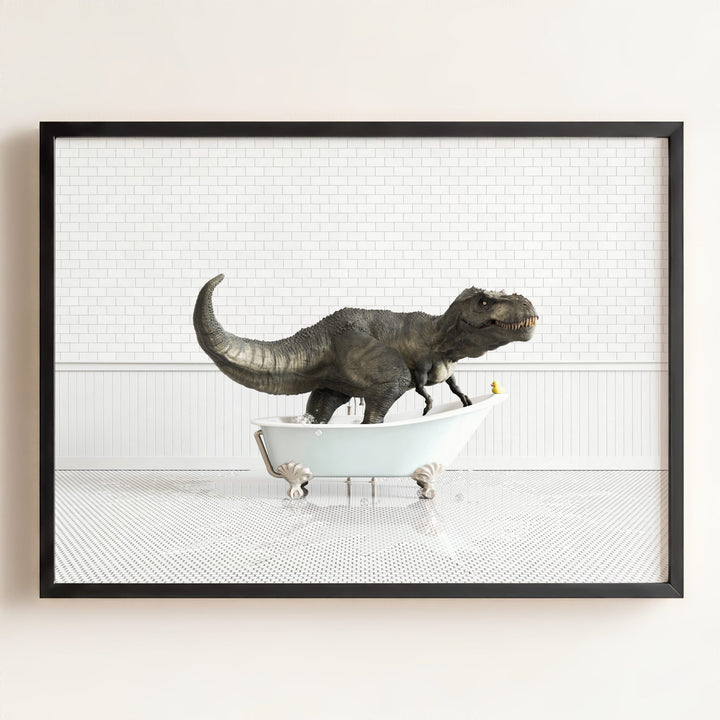 Tyrannosaurus Rex in Blue Bathtub