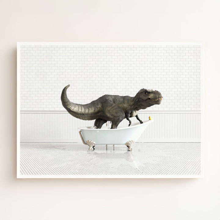 Tyrannosaurus Rex in Blue Bathtub