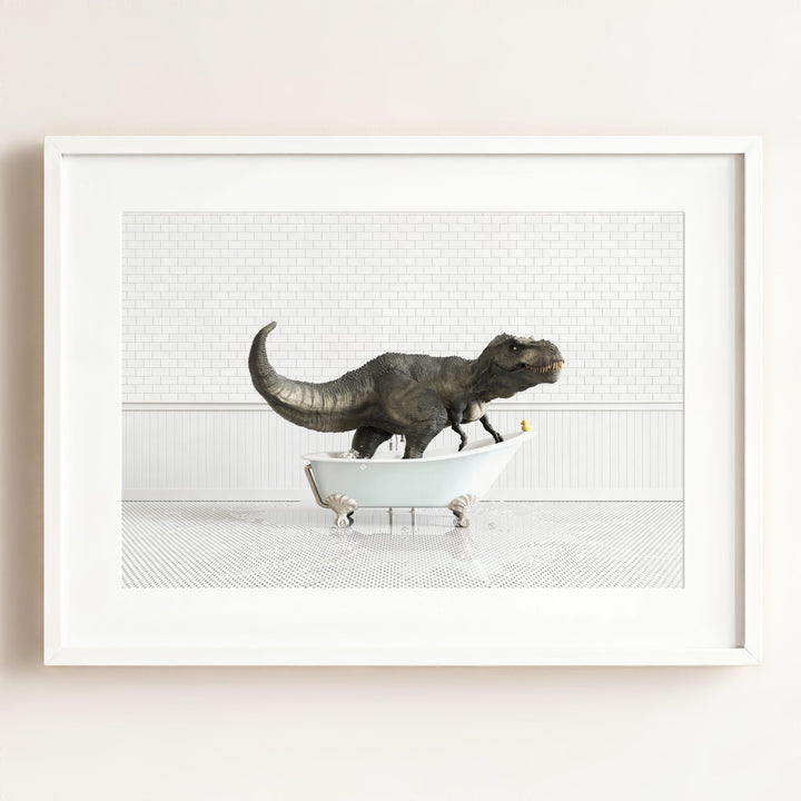 Tyrannosaurus Rex in Blue Bathtub
