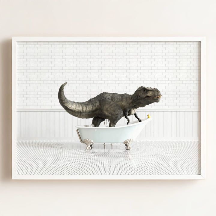 Tyrannosaurus Rex in Blue Bathtub