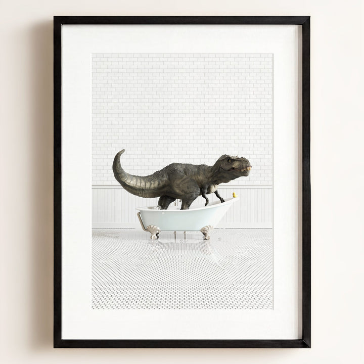 Tyrannosaurus Rex in Blue Bathtub