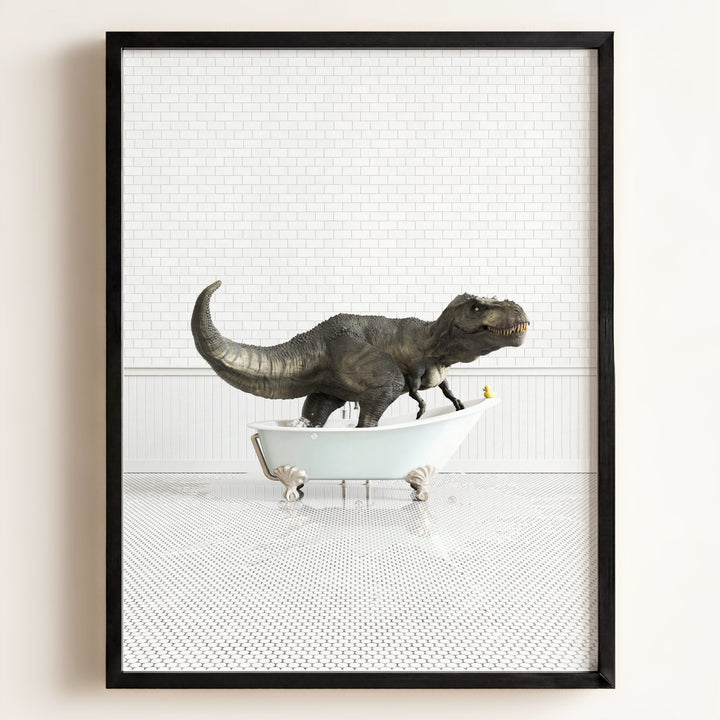 Tyrannosaurus Rex in Blue Bathtub