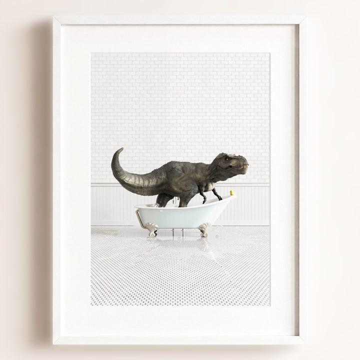 Tyrannosaurus Rex in Blue Bathtub