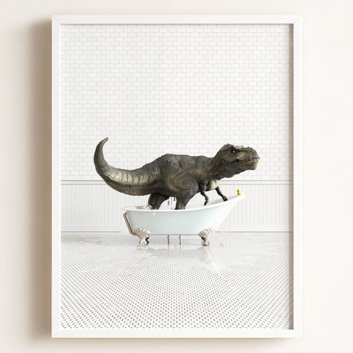 Tyrannosaurus Rex in Blue Bathtub