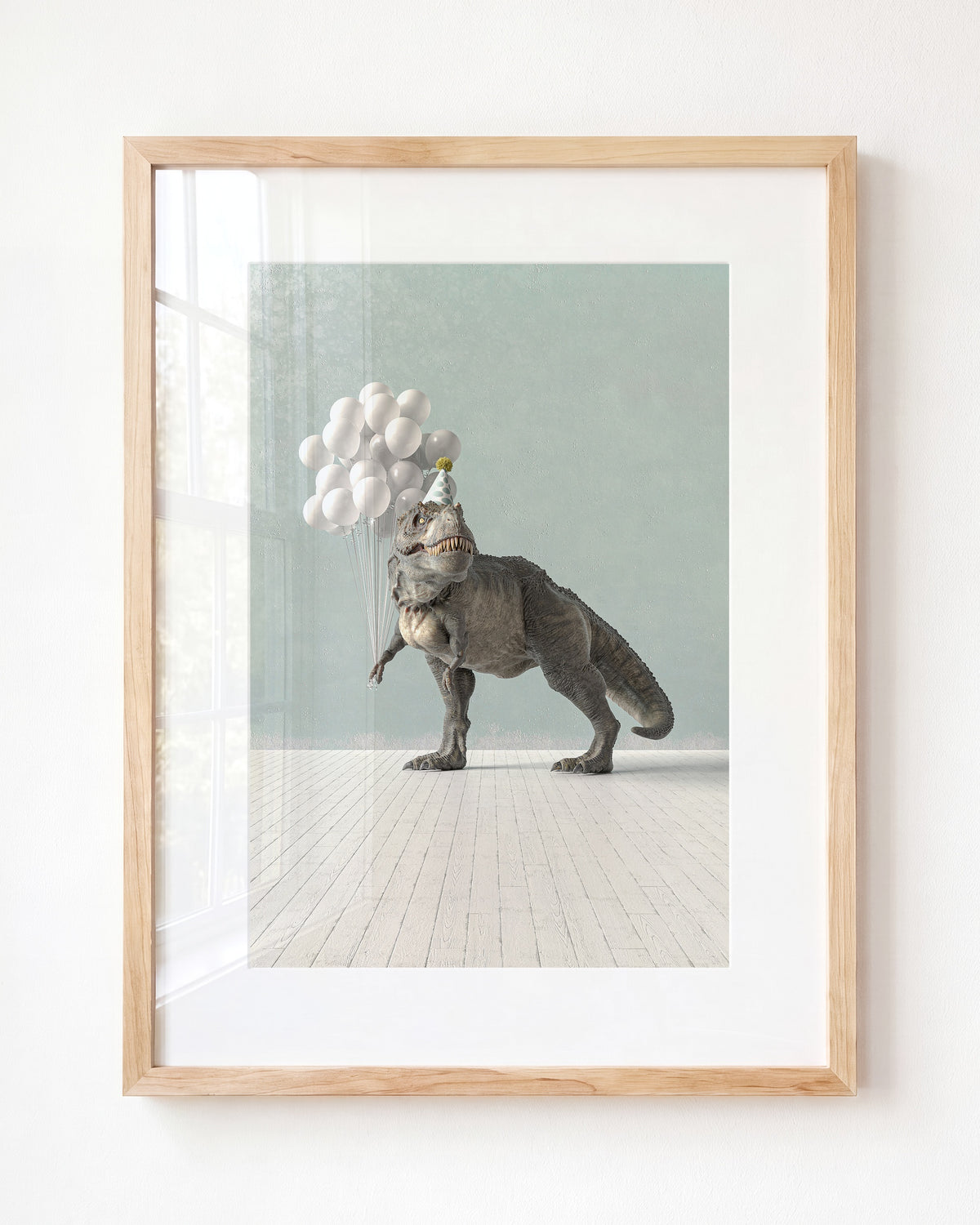 Tyrannosaurus Rex Party Animal Art Print — Framed