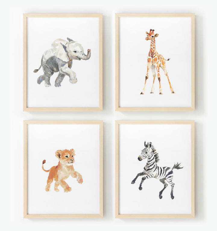 Keepsake Kingdom Watercolor Safari Animals Set of 4