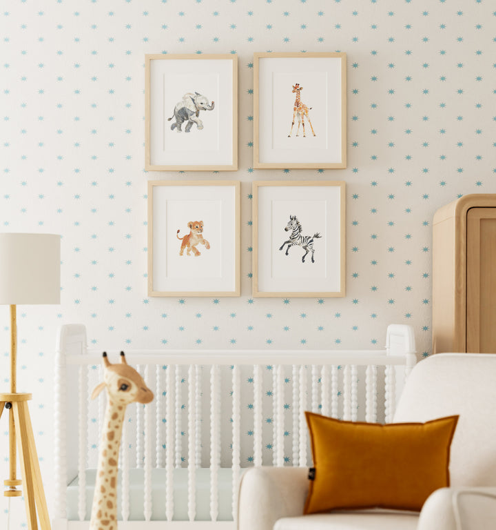 Framed Keepsake Kingdom Watercolor Safari Animals Set of 4