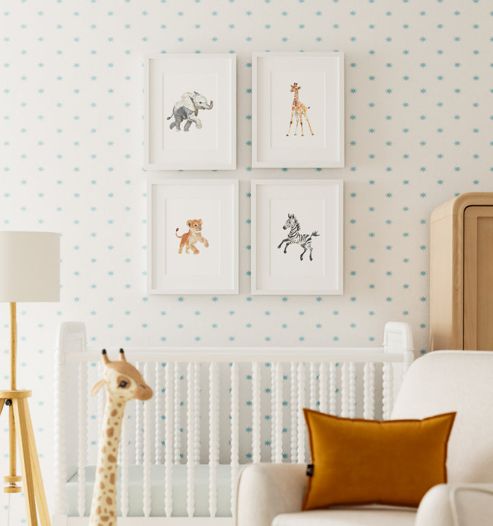 Framed Keepsake Kingdom Watercolor Safari Animals Set of 4