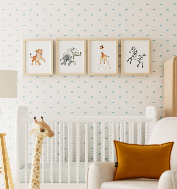 Framed Keepsake Kingdom Watercolor Safari Animals Set of 4