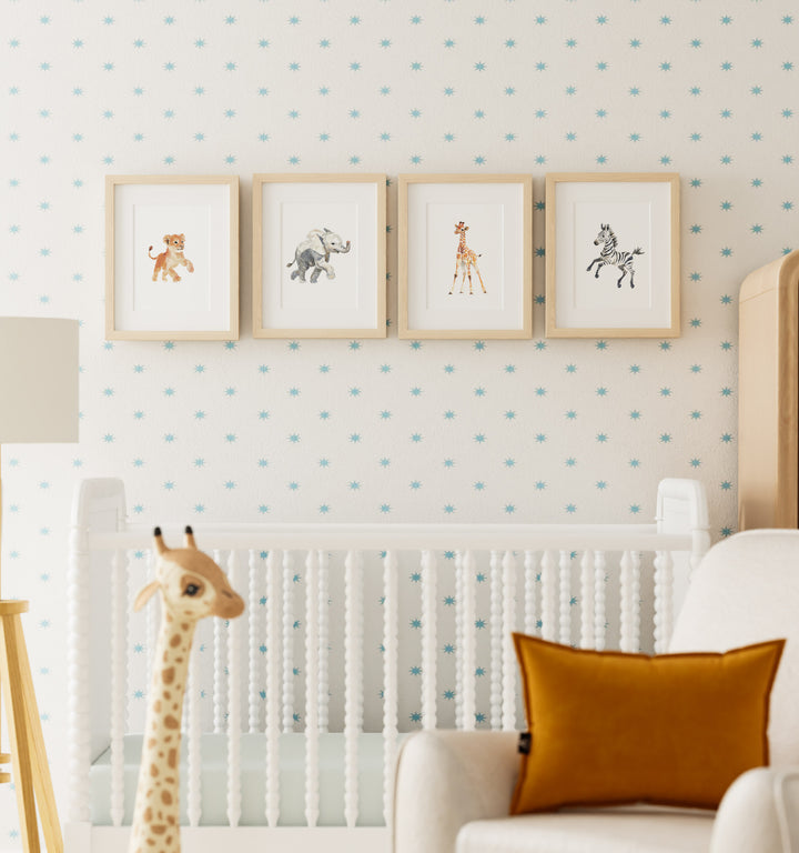 Framed Keepsake Kingdom Watercolor Safari Animals Set of 4