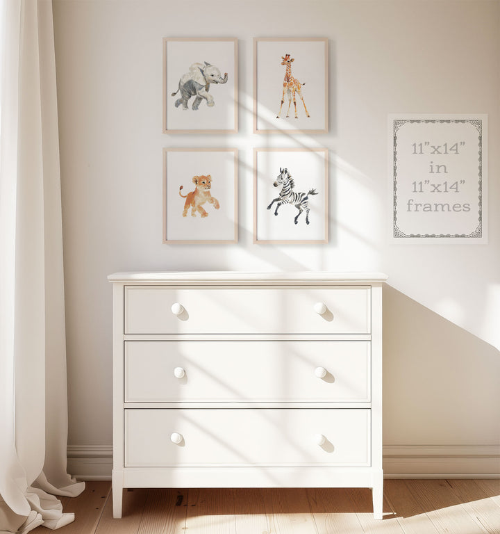 Keepsake Kingdom Watercolor Safari Animals Set of 4