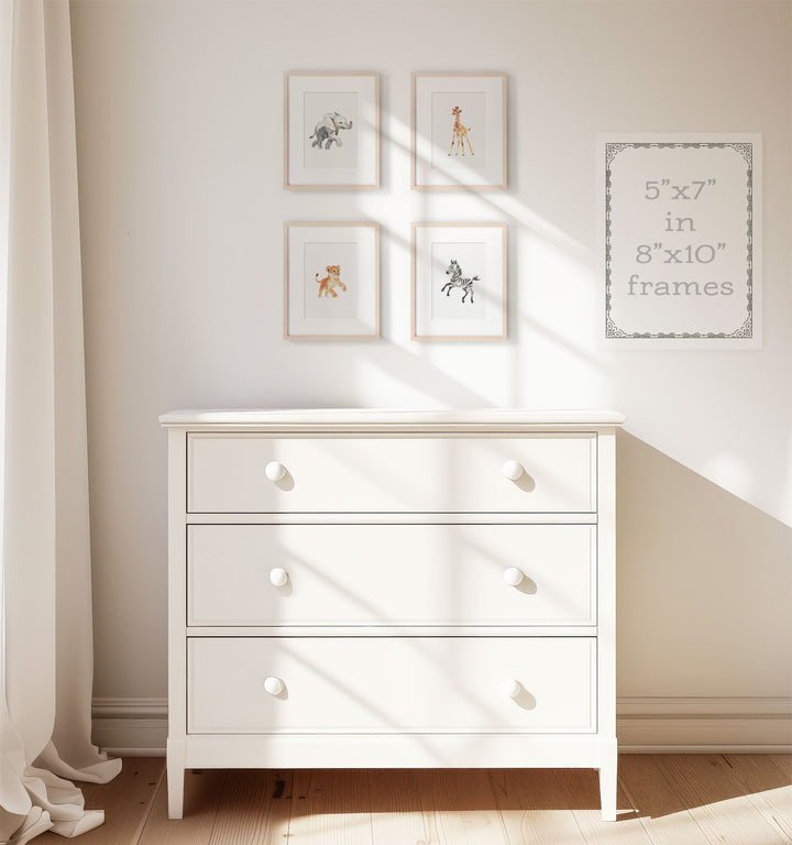 Keepsake Kingdom Watercolor Safari Animals Set of 4