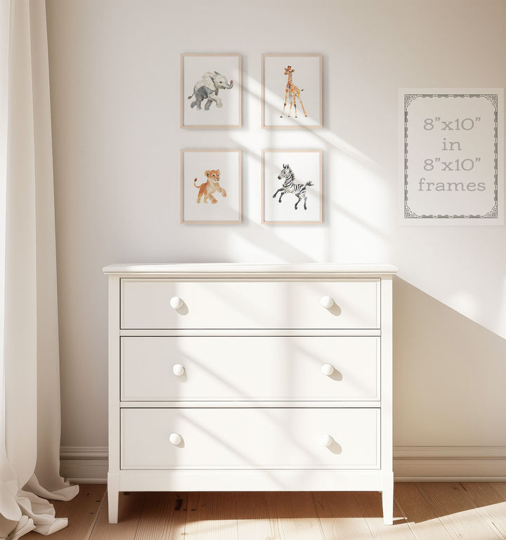 Keepsake Kingdom Watercolor Safari Animals Set of 4