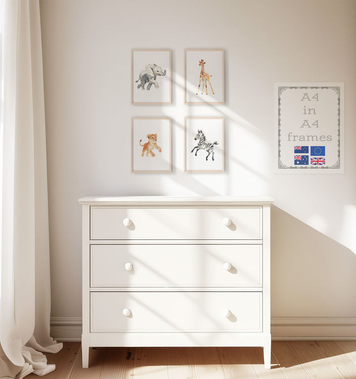 Keepsake Kingdom Watercolor Safari Animals Set of 4